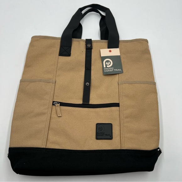 Handbags - Pacific Coast Trail Traveler’s Bag 16X16X4 Tan & Black backpack or shoulder bag